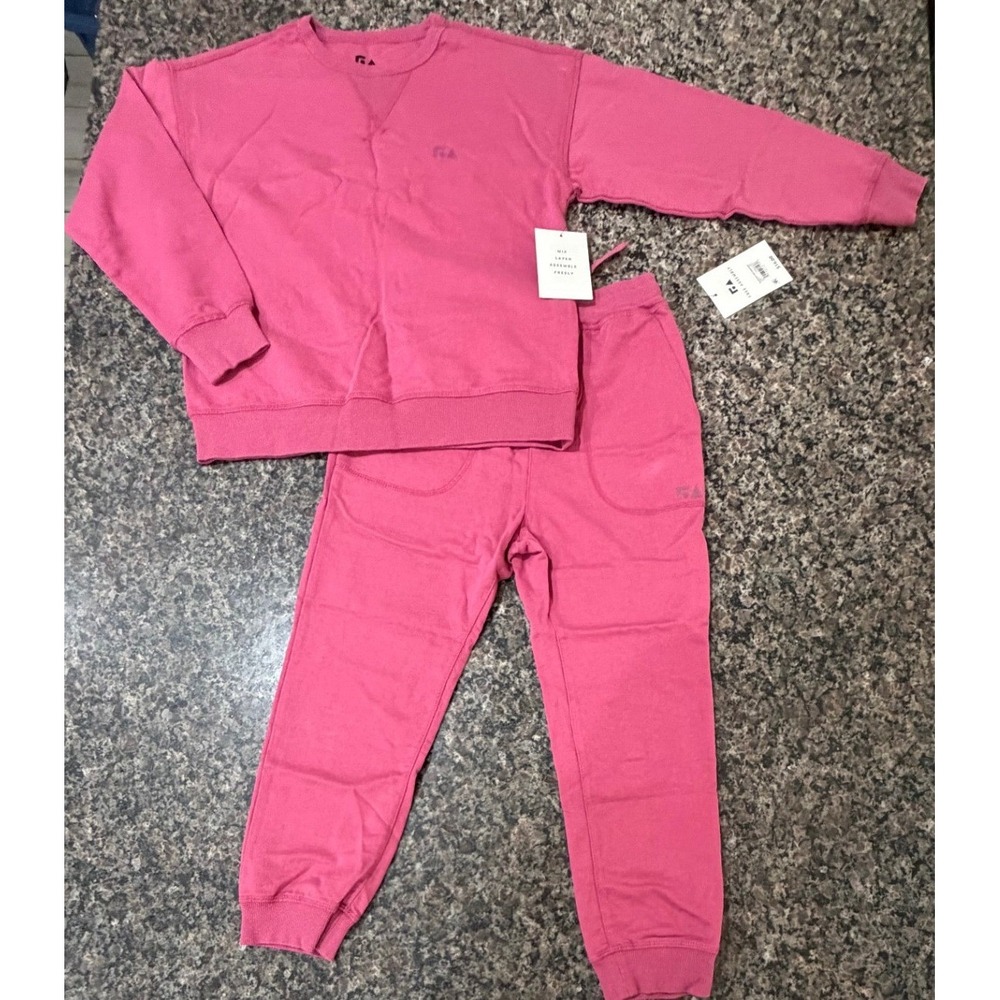 Free Assembly Kids Pink Sweatshirt and Joggers Set Size S 6-7 NWT